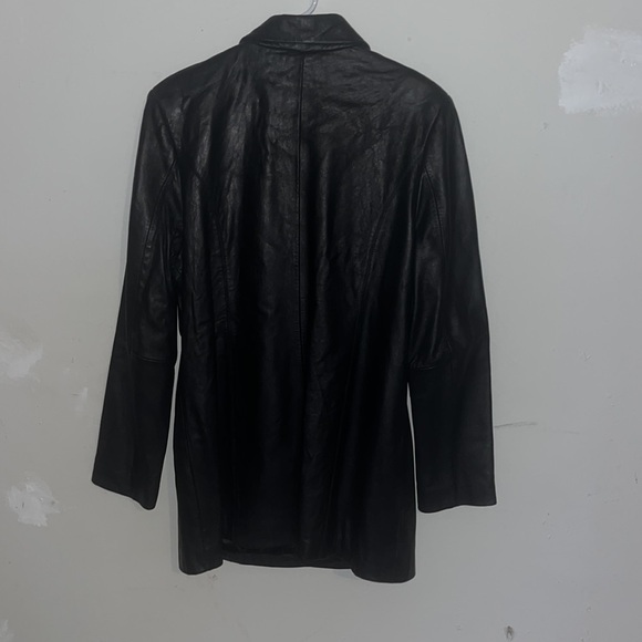 KASPER Men's Premium 3/4 Length Black Leather Coat - Picture 3 of 8